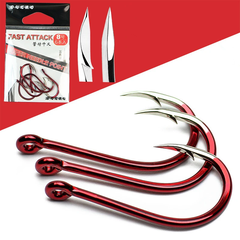 Fishing Barbed Hook Bend Mouth Triangular Fast Attack Super Needle