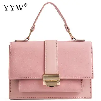 

Pink Rectangle Top Handle Hand Bags For Women Bolsos Mujer 2018 Fashion Designer Portable Handbags Crossbody Shoulder Bag New
