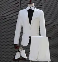 Marriage blazer men formal dress latest coat pant designs suit men homme terno masculino trouser wedding suits for men's white