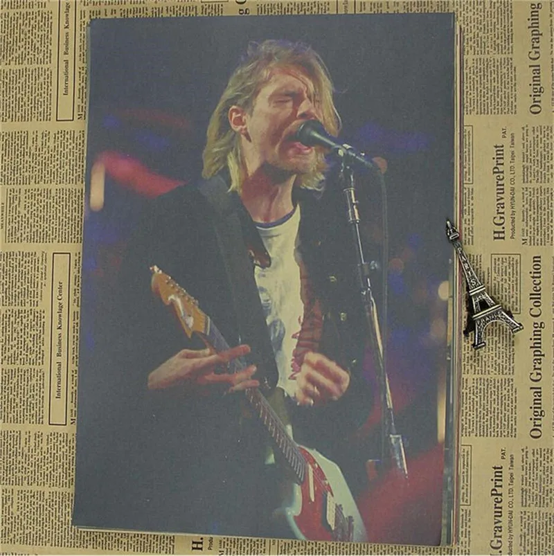 Rocker Poster Kurt Cobain Nirvana Frontman Cafe Bar