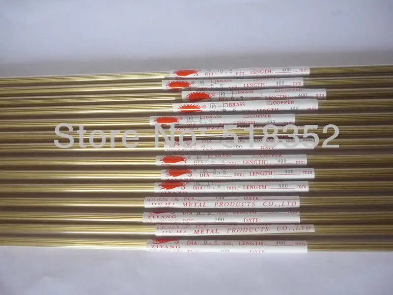 0.5mmx400mm Ziyang Brass Electrode Tube with Single Hole for EDM Drilling Machines