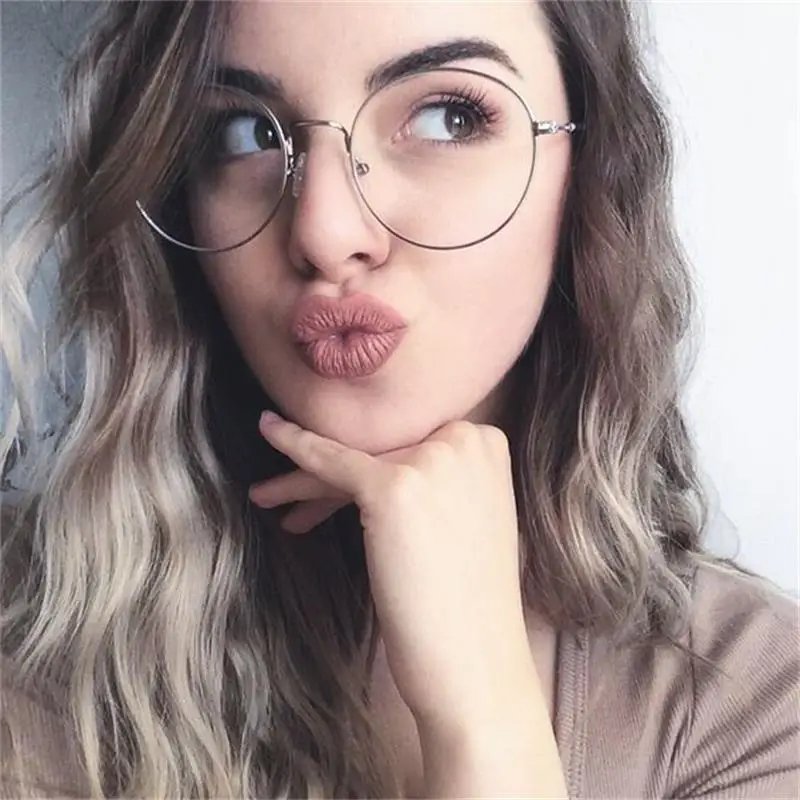 

Female Round Glasses Gold Metal Spectacles Transparent Optical Glasses Frame Fashion Eyeglasses Frames Clear Circle Glasses