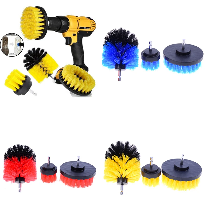 3pcs Power Scrubber Brush Set For Bathroom Drill Scrubber Brush For