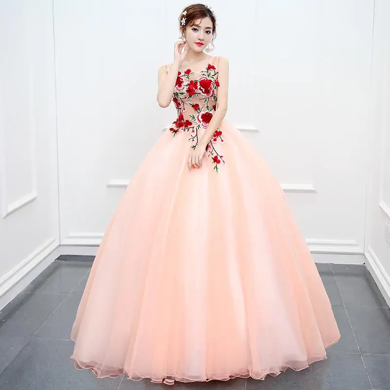 Открытое платье на заказ Vestidos De 15 Anos платья принцессы элегантное бальное платье без рукавов для девочек сексуальные платья для танцев - Цвет: Pink