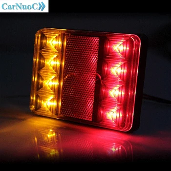 

2Pcs Waterproof 8 Car LED Tail Light Rear Lamps Pair Boat Trailer 12V Rear Parts For Trailer Truck Car Lighting warning lamps