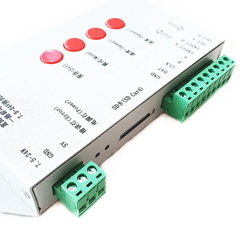 Светодиодный T1000S 128 SD карты Пиксели контроллер DC5 ~ 24V для WS2801 WS2811 WS2812B LPD6803