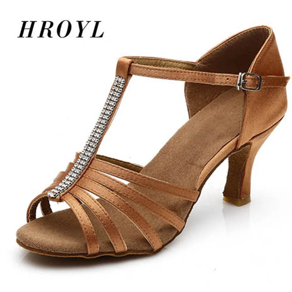 Beste Nieuwe Merk tango latin Dans Schoenen hakken satijn dansen meisjes vrouwen Dame ballroom schoenen dames 5 CM en 7 CM dansen voor vrouwen