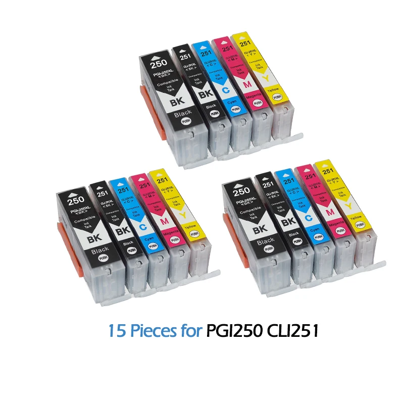 Картридж для струйных принтеров canon PIXMA MG5420 MG5422 MG5520 MG6320 MG6420 MG7120 15 шт. | Компьютеры и