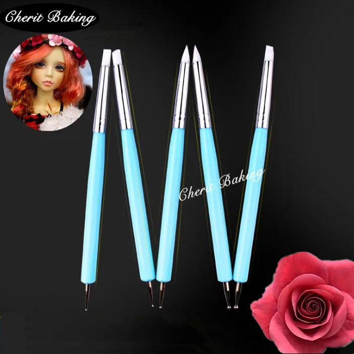 5 шт. Набор двусторонних силиконовых кистей для украшения тортов|cake tools|cake decoratingset