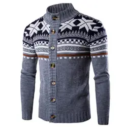 2019 зимние Для мужчин свитер кардиган Chic вязаные Винтаж длинный в этническом стиле рукавом трикотажные свитеры мужские пуловеры 4 цвета