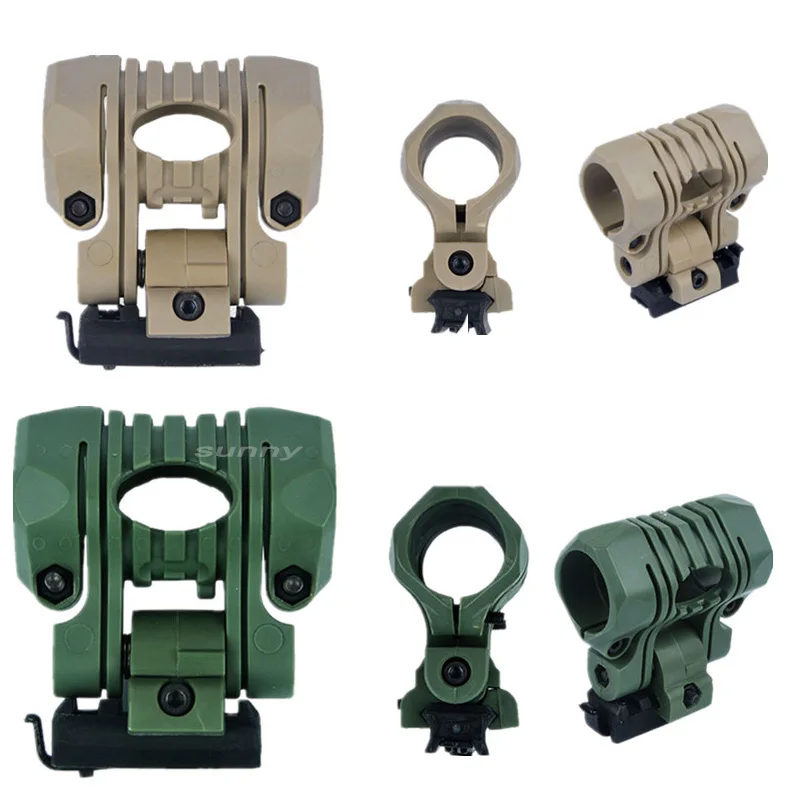 Airsoft Gear Rotatable Clamp Tactical Fast Helmet Wing Rail Mount Flash Light Clip Side Rail Mount 25mm Flashlight Holder