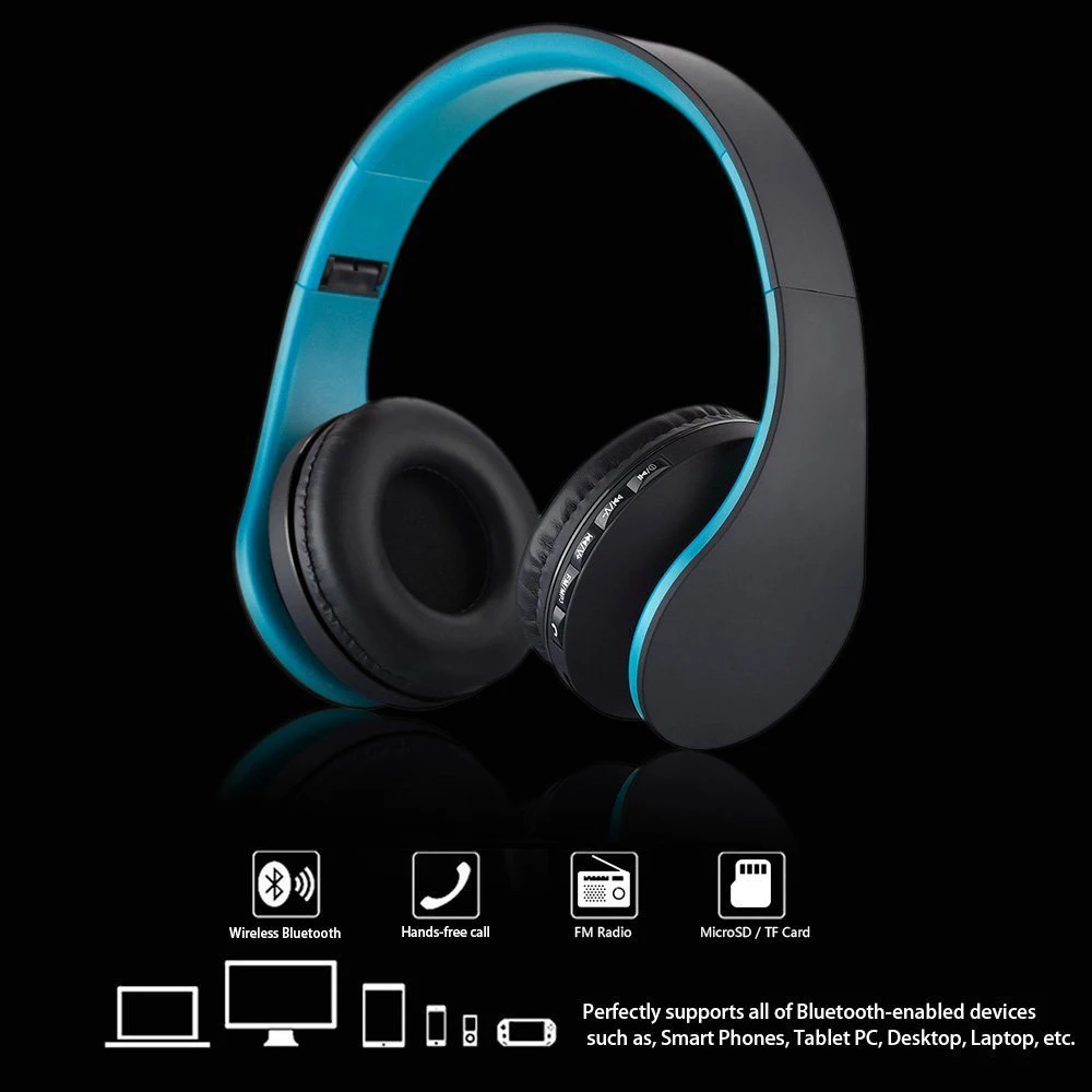 Беспроводные наушники стерео гарнитура с Bluetooth беспроводные для компьютера ПК Aux
