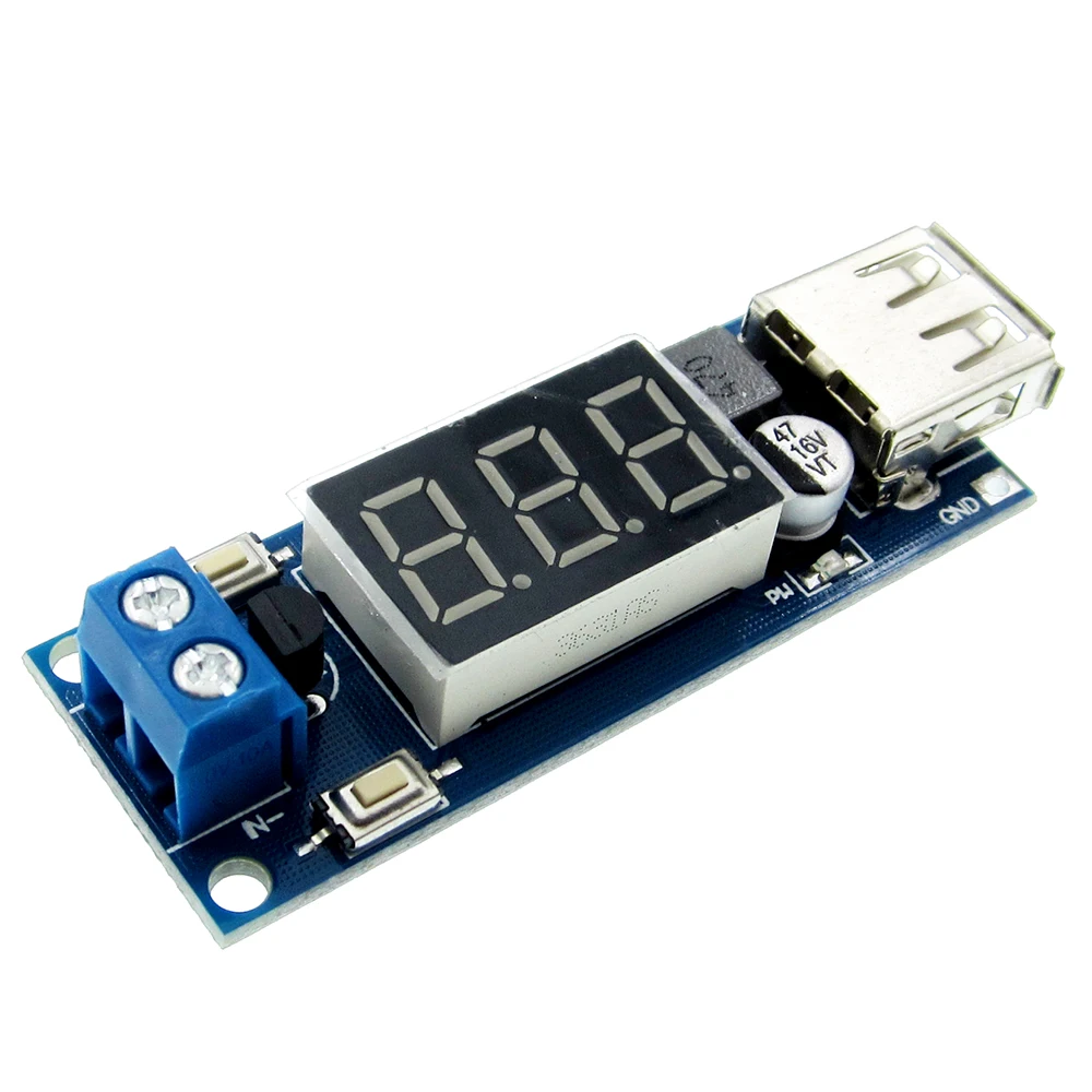 DC 4 5 40 V до 5V 2A USB зарядное устройство LED понижающий преобразователь вольтметр