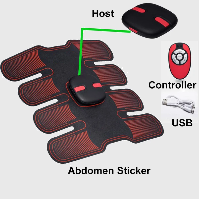 Wireless Abdominal Muscle Toner Electric Stimulator Massager Back Pain Relief ABS Smart EMS