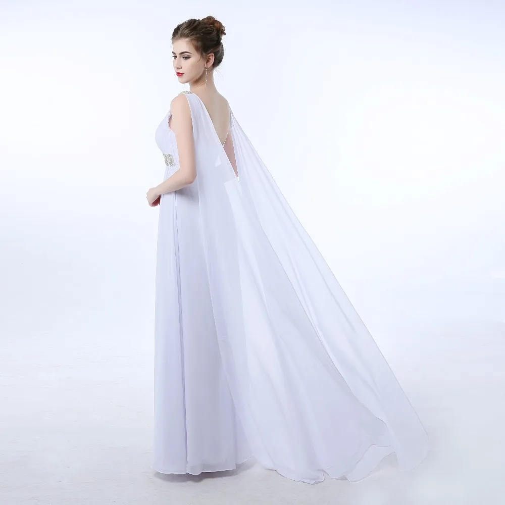 Chiffon V Neck Beach Wedding Dress Gothic Greek Style Boho High Waist Suitable for Pregnant Maternity Vestidos de Casamento