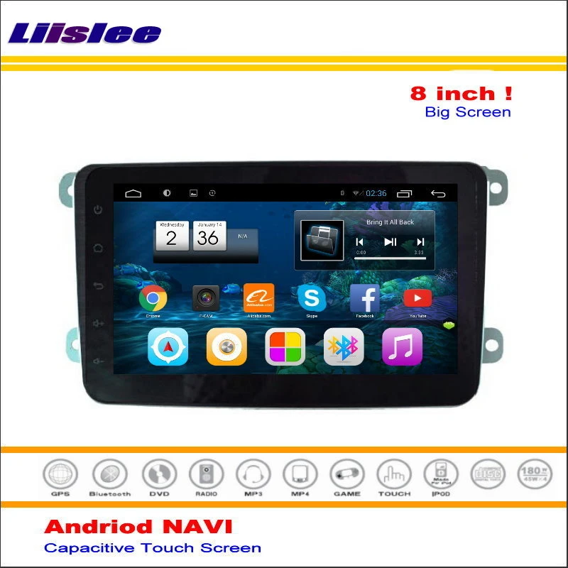 Top Liislee Car Android Map Navigation System For Volkswagen Scirocco / Tiguan 2007~2013 Radio Audio Video Multimedia No DVD Player 1