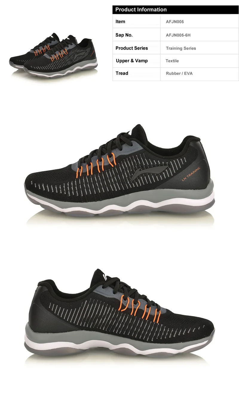 Li-Ning Для мужчин GO мастер LT Training стельки для обуви однотонные Тканные дышащие носки внутри Спортивная обувь Кроссовки AFJN005 YXX029