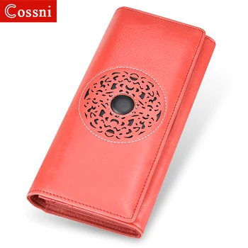 

2019 NEW Women Wallet Female Zipper Hasp Purse Women Genuine Leather Wallet Coin Purse Card Holder Long Money Bag Clutch