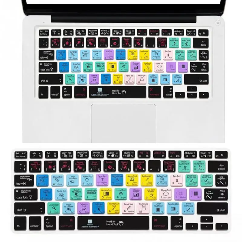 

AI English Shortcuts Hot Keys Keyboard Skin Cover Protector for MacBook Air 13" for MacBook Pro 13" 15" 17"