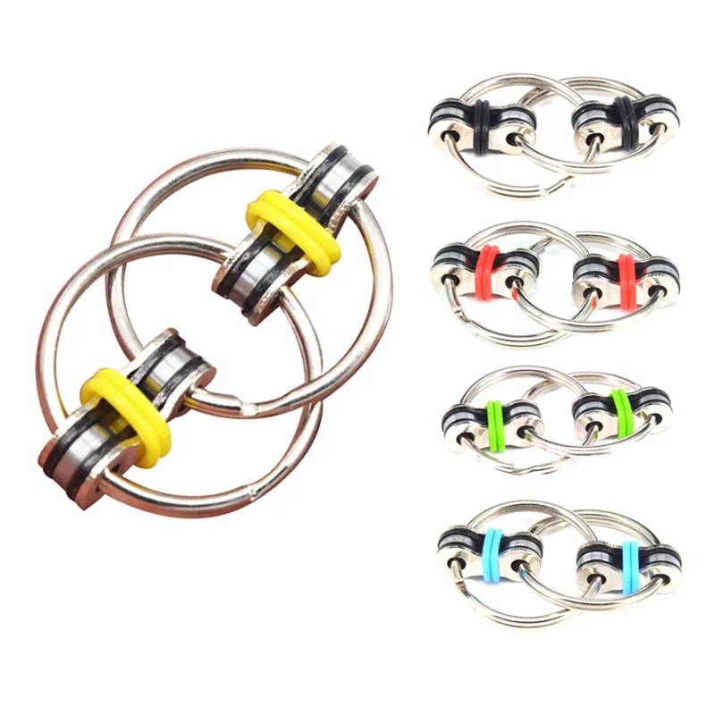 

Autism ADHD Anti Stress adult Toys Key Ring Hand Spinner Fidget Bearing Tri-Spinner EDC Toy Metal For Adult and Children