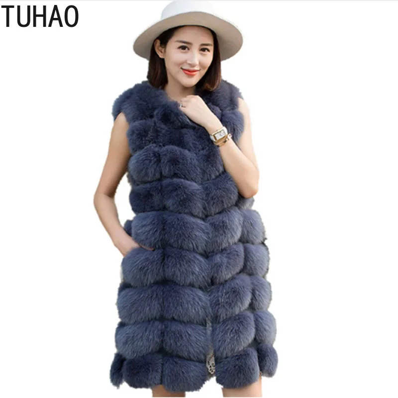 Blanc Bleu Veste Long 2018 Manteaux Manteau camel Hiver gris Chaud kaki Gilet Renard De Faux marine La Taille Fourrure Tuhao Mode 3xl Femelle Plus Femmes qw4vSIHWx
