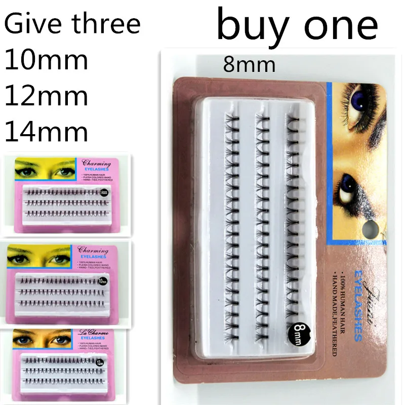 

1 Box Eyelashes Individual Lashes False Fake 60 Stand Eyelashes Premium Corner Flare Cluster Natural Long Lashes