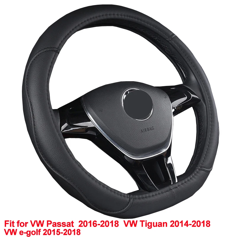 Sale Car Steering Wheel Cover D Shape For Volkswagen VW e-golf 2015-2017 2018 VW Passat 2016 2017 2018 VW Tiguan 2014-2017 2018