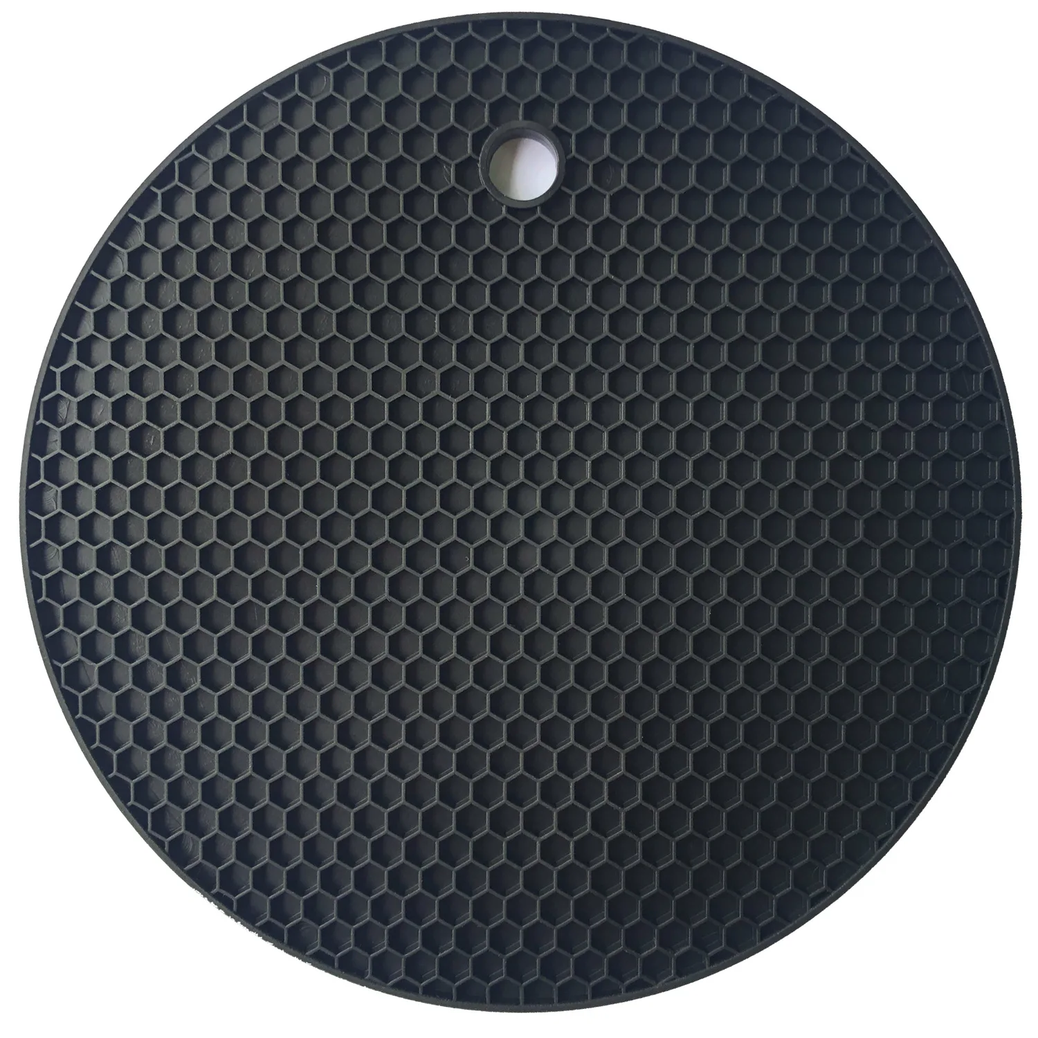 7 мм утолщаются 18 см круглый термостойкий силиконовый коврик подставки для кружек нескользящий держатель для кастрюли стол кухонная салфетка-подставка аксессуары - Цвет: Black