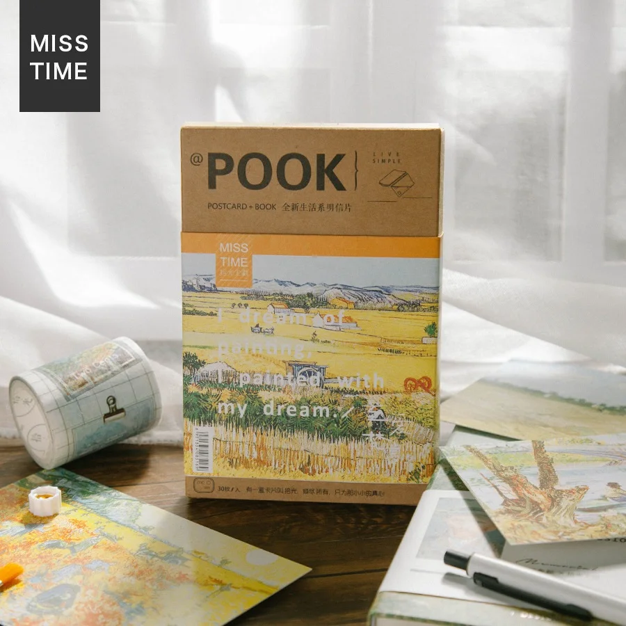 

30 Pcs/Set New Van Gogh Oil Painting Series Paper Postcard Greeting Card Birthday Gift Card Message Card