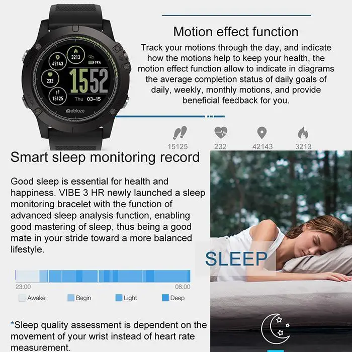 Waterproof Bluetooth Sports Smart Watch Heart Rate Monitor Round 2.6cm/1.0inch For IP67 4.0 IOS and Android