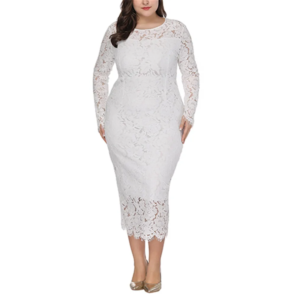 plus size lace gown