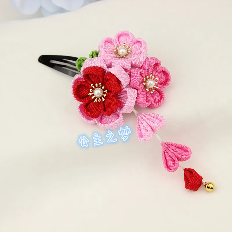 

Classic Japanese Style Kanzashi For Graduation Adult Ceremony Sakura Flower Red Pink Tassels Wedding Headwear Kimono HW009-F