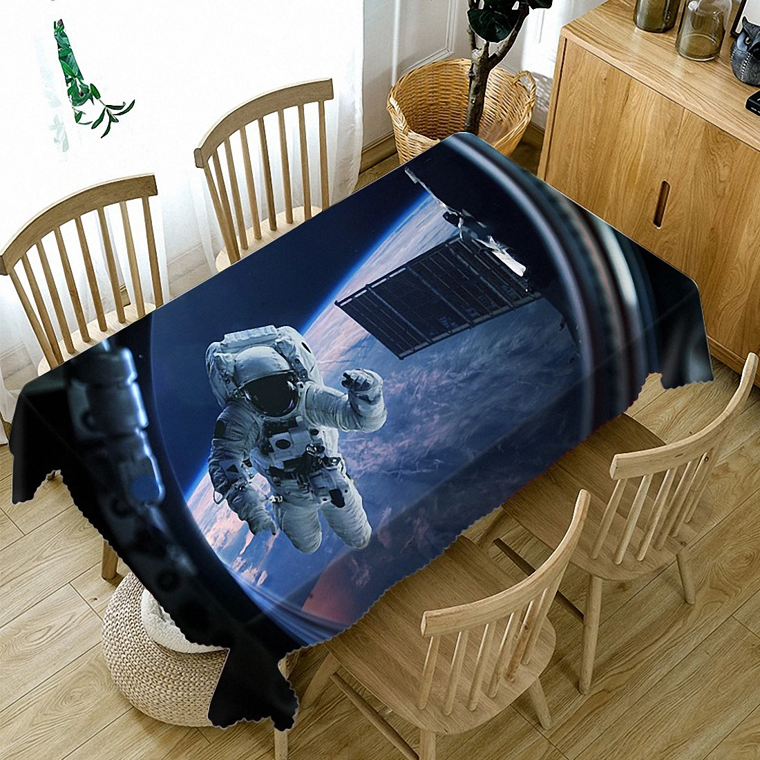 

Astronaut 3D Stereo Tablecloth Kitchen Dining Table Decor Home Rectangular Party Table Covers Tapestry Wall Ornaments