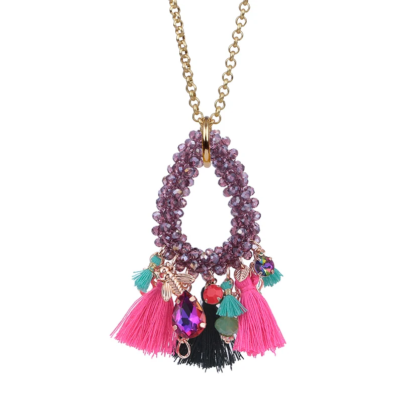 Choker necklace for woman boho Pendientes woman necklace  tassel necklace (6)