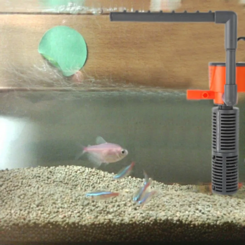Садок для рыбы черепаха бак фильтр для воды, мини очиститель воды 3/5 Вт встроенный фильтр три-в-одном POS ультра-тихий насос кислорода Цвет в случайном порядке
