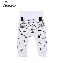 Милые штаны-шаровары с рисунком лисы для маленьких мальчиков и девочек от 0 до 24 месяцев, штаны с объемным животным принтом, штаны, детская одежда