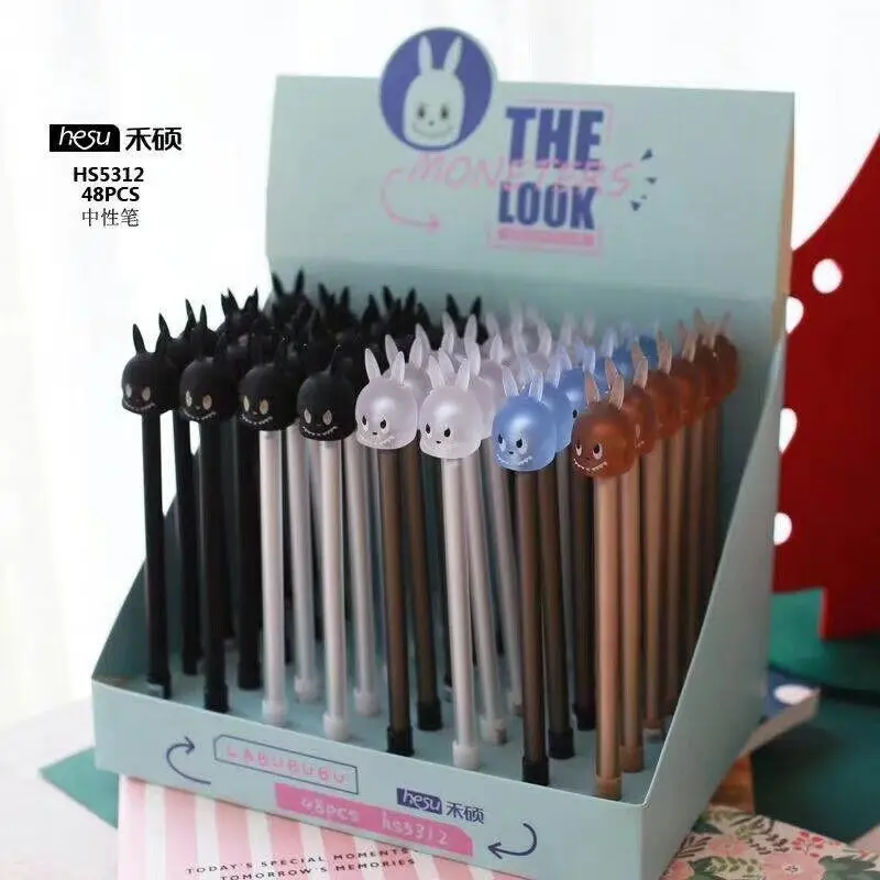 

4 pcs/lot 0.5mm Small Demon Gel Pen Signature Pen Escolar Papelaria School Office Supply Promotional Gift