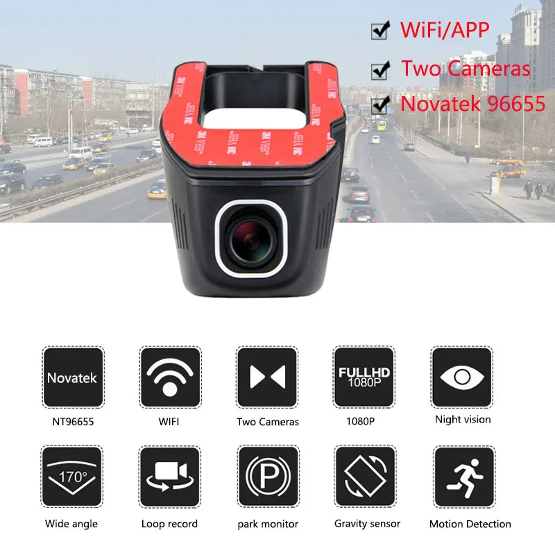 Jiluxing W11S Novatek 96655 Автомобильный видеорегистратор 1080P WIFI автомобильные мини камеры