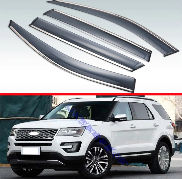 

For Ford Explorer 2013 2014 2015 2016 2017 2018 Plastic Exterior Visor Vent Shades Window Sun Rain Guard Deflector 4pcs