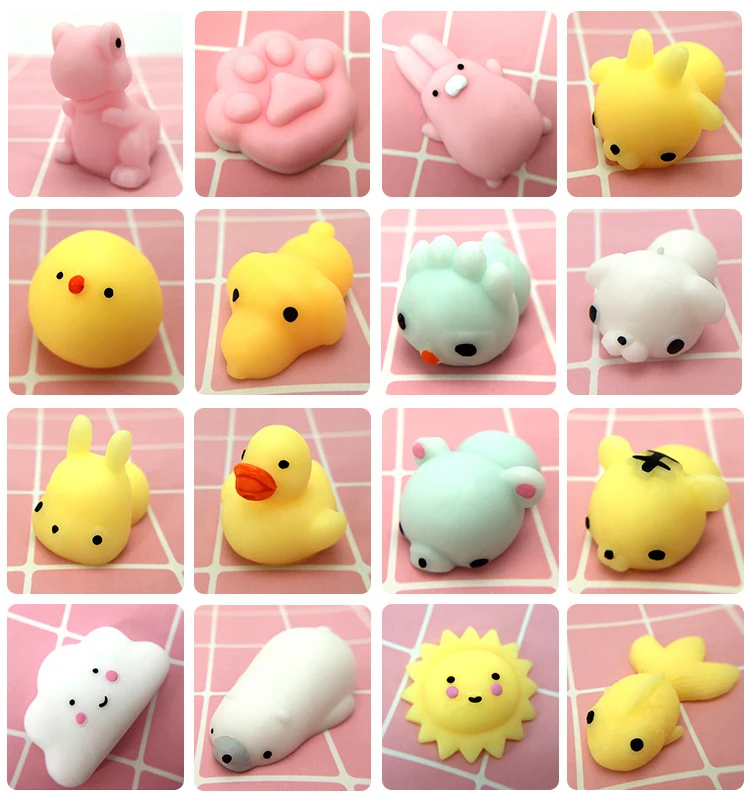 10Pcs All Different Cute Mochi Squishy Cat Slow Rising Squeeze Healing Fun Kids Kawaii Kids Adult Toy Stress Reliever Decor GYH