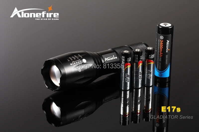 Alonefire E17S CREE XM-L2 3800lm CREE светодиодный фонарик Масштабируемые светодиодный фонарик лампа для 3xaaa или 1x18650 батареи -Бесплатная доставка