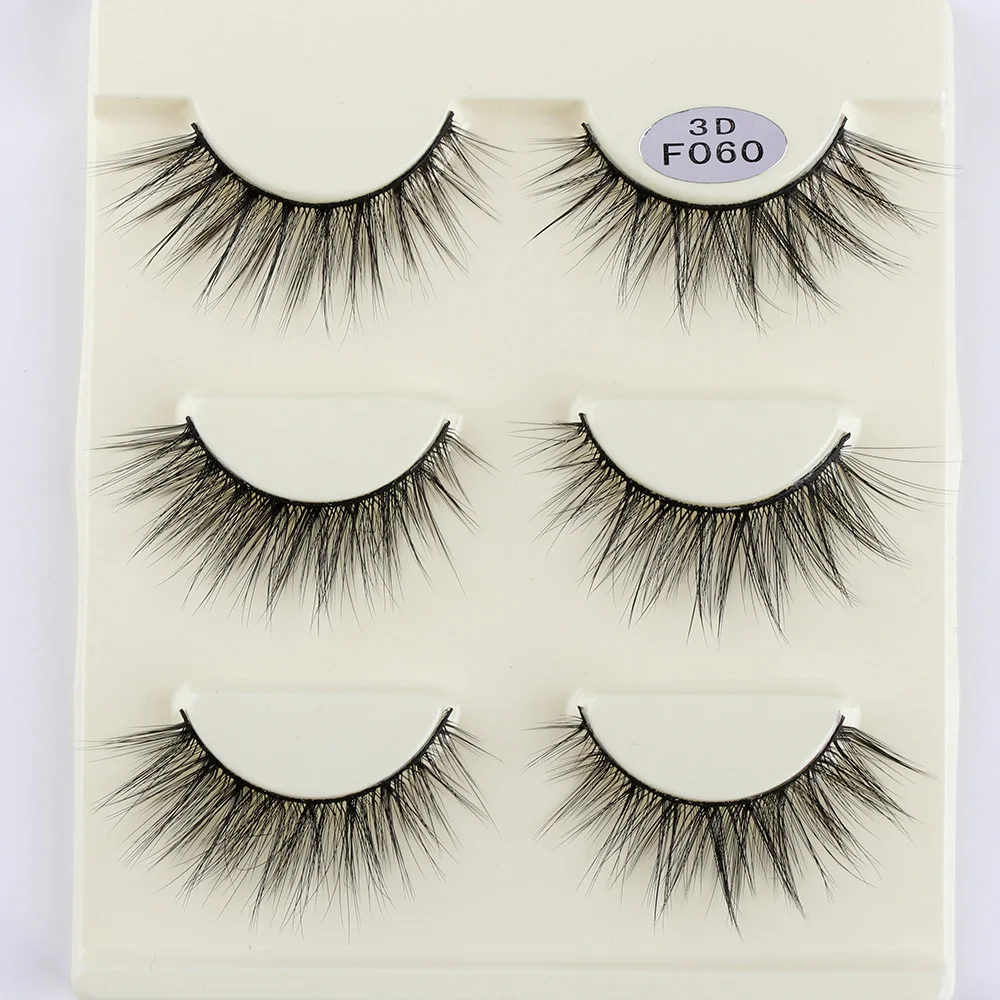 

3 Pairs Makeup Cross Wispy False Eyelashes Extension Tools 3D Syntheic Hair Handmade Long Natural Eye Lashes