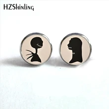 ED-0046, Новое поступление, серьги-гвоздики Jack Skellington and Sally, Кошмар перед Рождеством, серьги для девушек, серьги-бойфренды