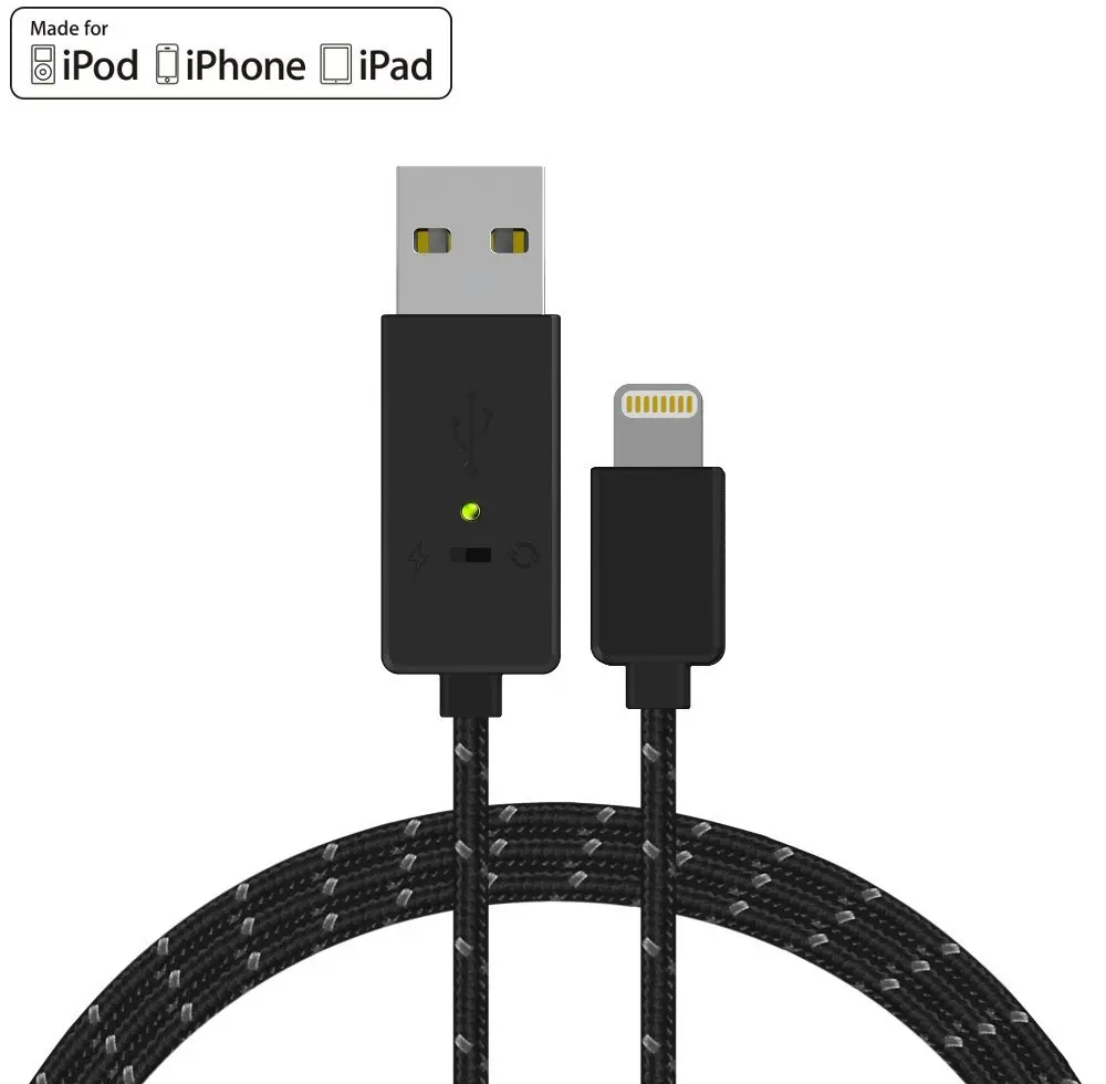 Умный и безопасный usb кабель Meenova для iPhone/iPad: 2X Быстрая зарядка с Умной зарядкой IC