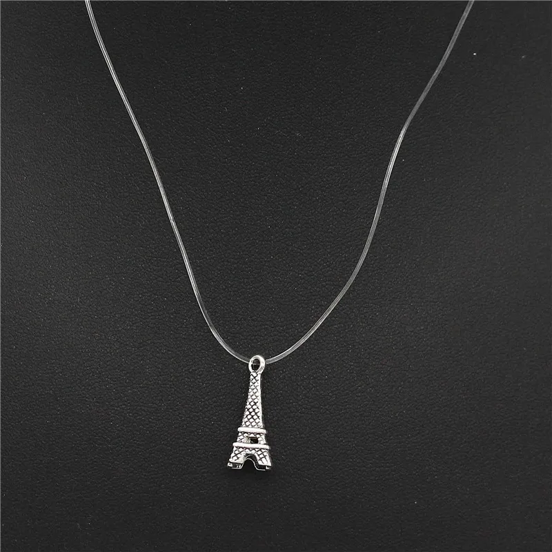 Серебряянное колье ADOLPH с прозрачной леской из циркония чокер ожерелье невидимой