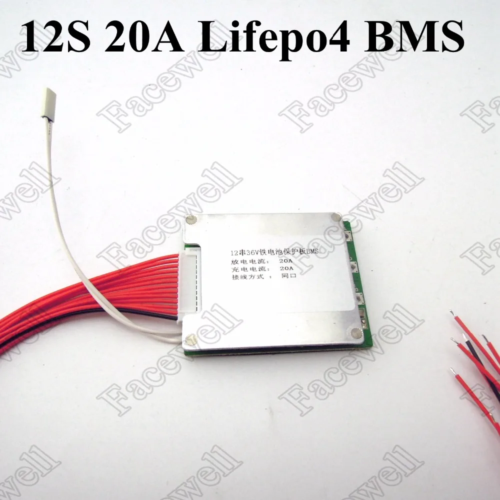 

High quality 12s1p 36v battery pack 20A bms modules lifepo4 12S smart bms PCM cell protection board with Balance function bike