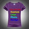 Slim Sexy Custom Tee Shirt  Logo Photo Text Print for Women Ladies Summer Cool Basic Cotton T-Shirt Short Sleeve Tshirt 2