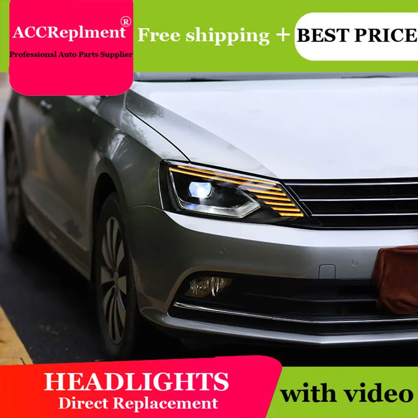 Авто. PRO 2011 2018 для vw jetta фары парковка Q5 bi xenon lens светодиодный DRL H7 автостайлинг|Фара