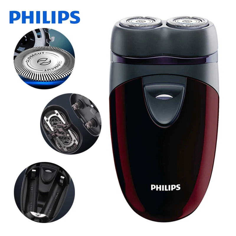 Pаспродажа Оригинальная Электробритва Philips PQ206 с двумя плавающими головками AA батарея для отслеживания контура лица для мужской электробритвы