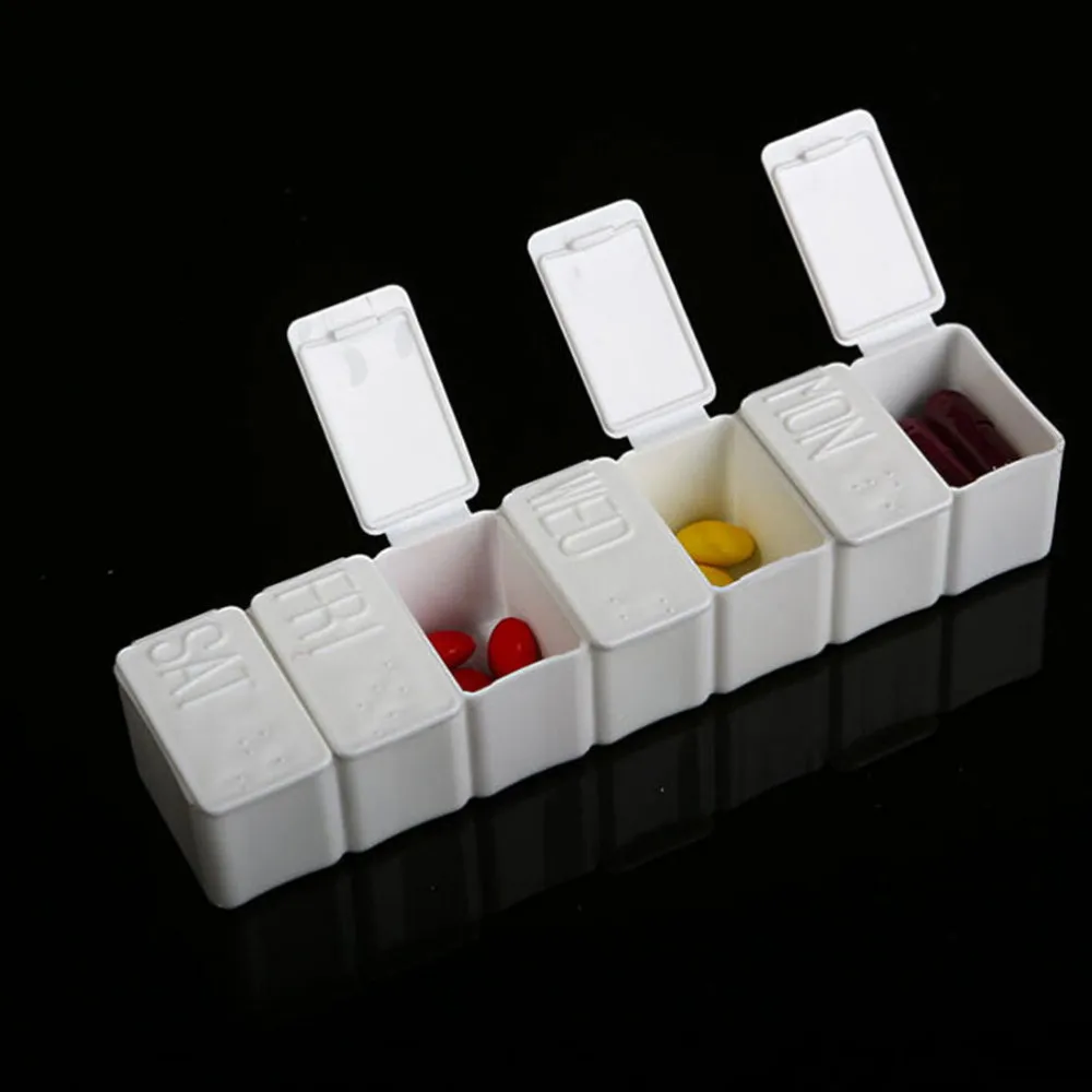 Mini Pill Box Organizer Tablet Holder 2/7/21 days Slot Weekly Medicine Container Organizer Case For diet pills box - Цвет: as pic